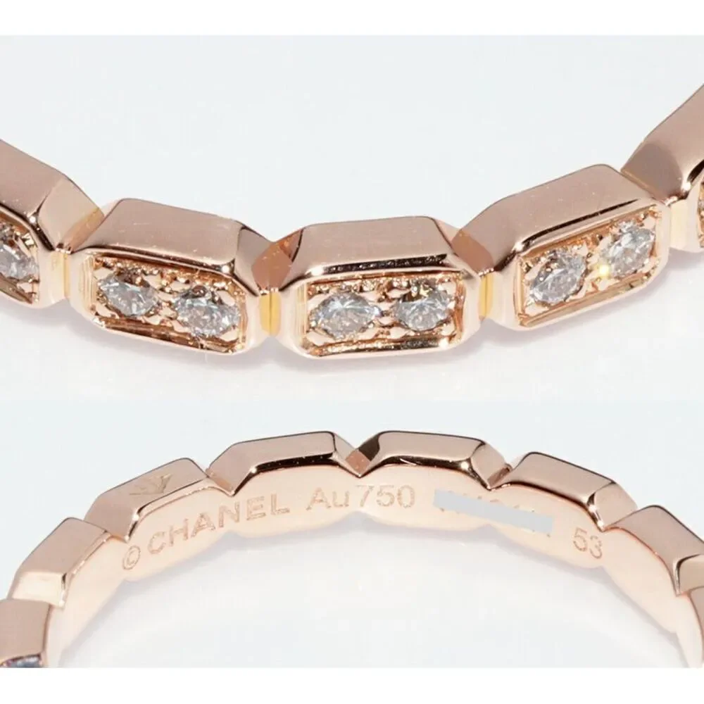 Chanel 18K Pink Gold Première Promesse Ring Diamond Ring J4134